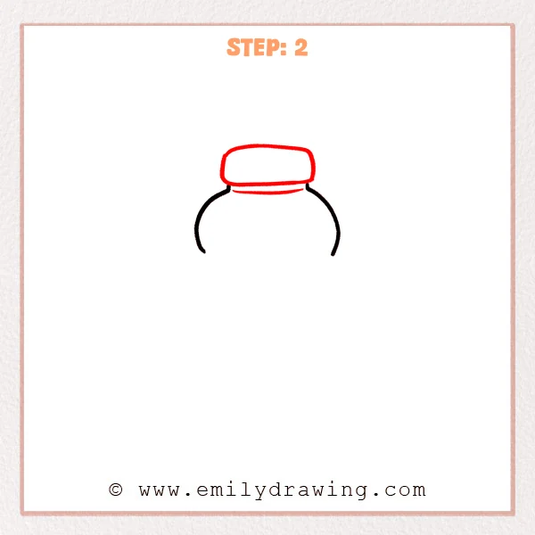 how to draw a water bottle - Step 2